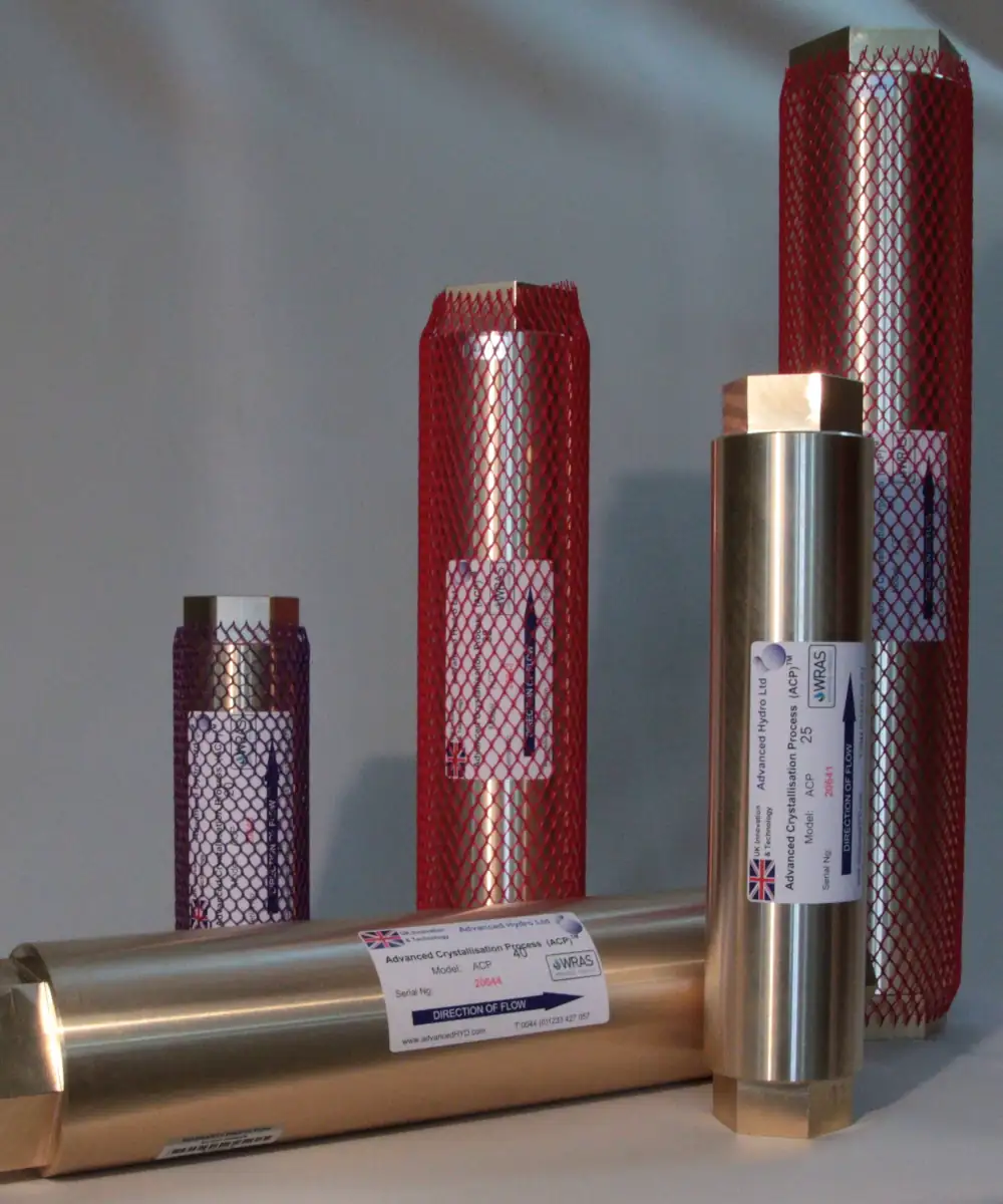 home-header-slide1-v1 Collection of ACP water conditioners in various sizes.